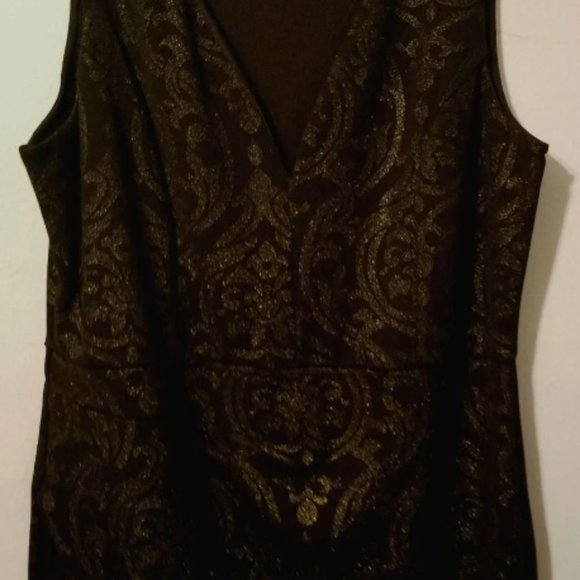 Janette Plus Black And Lt Gold Plus Mini Dress - Size 3X - Picture 7 of 11